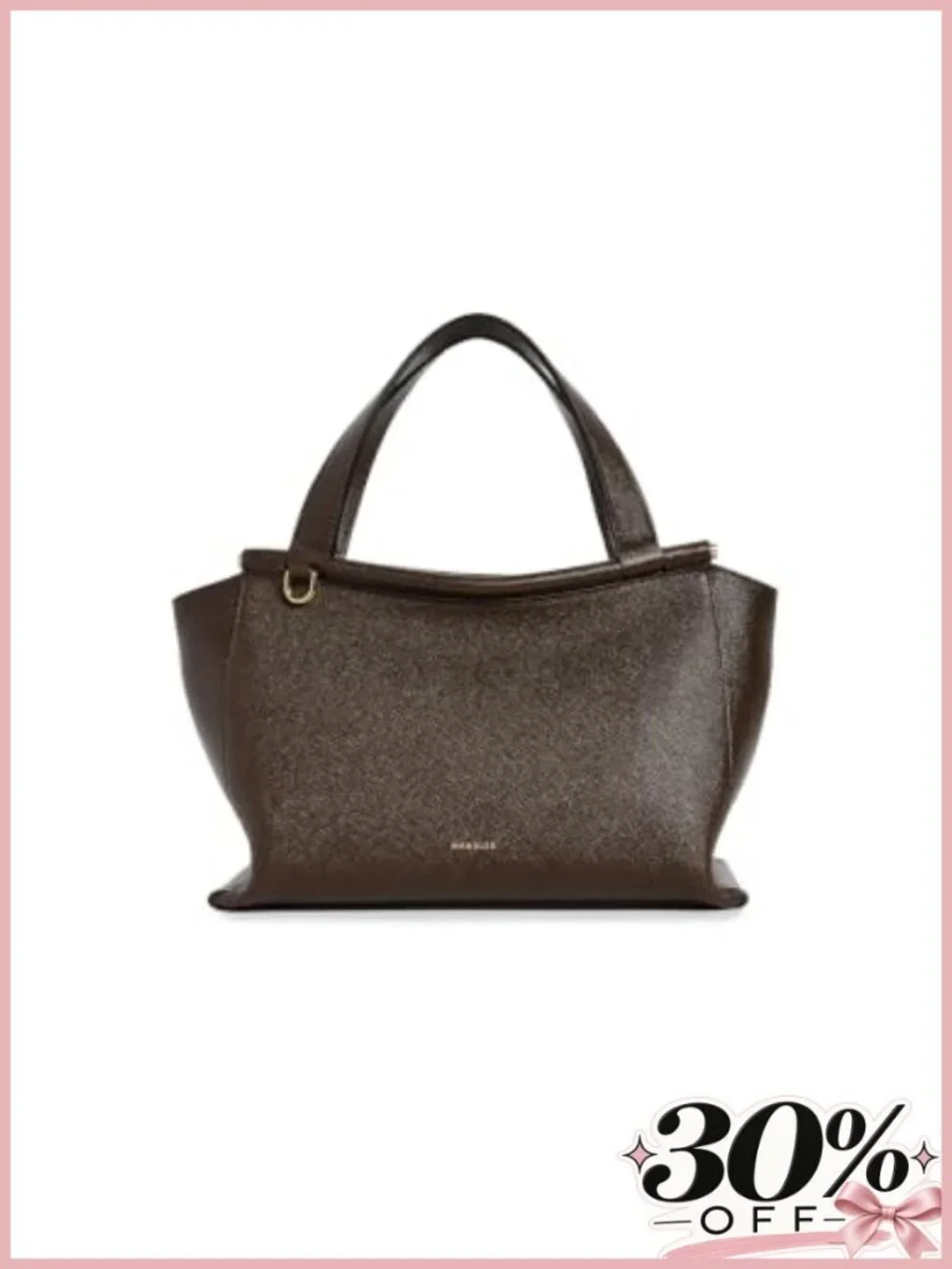 Pebbled Leather Satchel Dual Top Handle Adjustable Strap